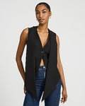 Express Women's One Button Scarf Cropped Vest in Black Small