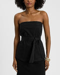 Express Women's Belted Cargo Tube Top in Pitch Black