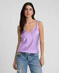 Express Women's Satin V-Neck Tank Top in Light Purple