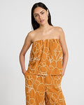 Express Women's Embroidered Floral Tube Top in Dandelion