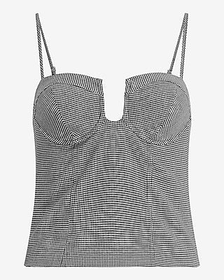 Express Women's Houndstooth Tailored Corset Top 0