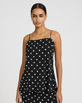 Express Women's Square Neck Tunic Cami in Black Print