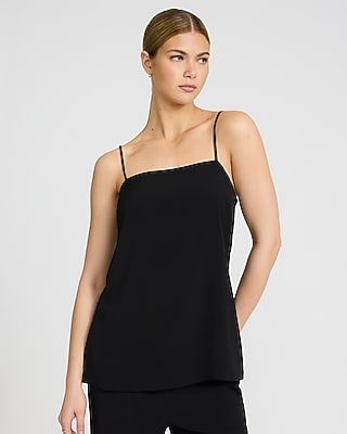 Express Women's Square Neck Tunic Cami in Black Small