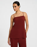 Express Women's Square Neck Tunic Cami in Brown Small