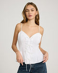 Express Women's Sweetheart Bow Front Peplum Cami in White