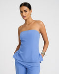 Express Women's Signature Stretch Tailored Tube Top in Blue Small