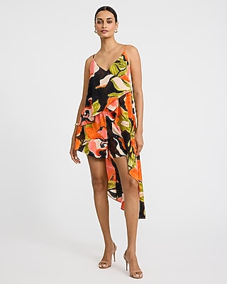 Express Women's Printed V-Neck Asymmetrical High-Low Tunic Cami Small