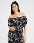 Express Women's Floral Embroidered Off The Shoulder Top Small