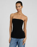 Express Women's Signature Crepe Tailored Tube Top in Black Small
