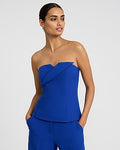 Express Women's Studio Stretch Twill Strapless Tailored Tube Top in Cobalt Blue