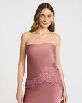 Express Women's Satin Lace Tube Top in Pink Small