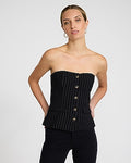 Express Women's Pinstripe Strapless Vest Top Small