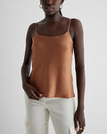 Express Women's Satin Scoop Neck Downtown Cami in Pecan
