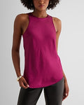 Express Women's Satin Crew Neck Tank Top in Wild Orchid