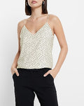 Express Women's Polka Dot V-Neck Downtown Cami in White Print