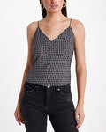 Express Women's Printed V-Neck Downtown Cami in Black Print