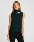 Express Women's Scarf Neck Tank Top in Green Small