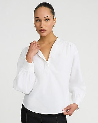Express Women's Cotton Button Front Top in White Small