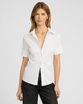 Express Women's Fitted Short Sleeve Shirt in White