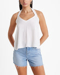 Express Women's Sweetheart Halter Neck Flowy Tank Top in White Small