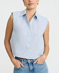 Express Women's Cotton Striped Padded Shoulder Sleeveless Shirt Small