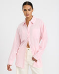 Express Women's Textured Oversized Shirt in Pink Small