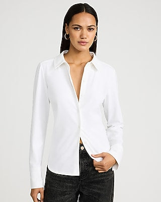 Express Women's Knit Essential Shirt in White