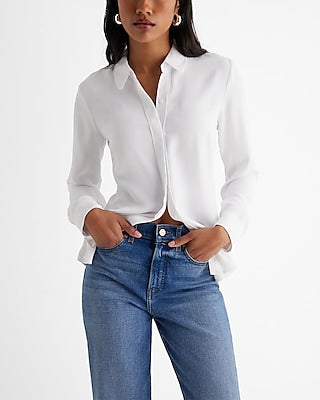 Express Women's Georgette Portofino Shirt in White
