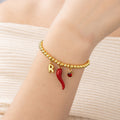 Personalizado Lucky Cuerno Charm 3D Burbuja Inicial Birthday Bracelet Gift for Italian Men Women