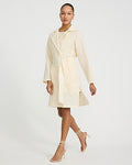 Express Women's Double Breasted Belted Midi Trench Coat in White Small