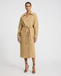 Express Women's Belted Wrap Trench Coat in Brown Small