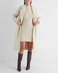 Express Women's Teddy Double Breasted Sweater Sleeve Coat in Sandshell