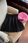 Elastic Waist Pleated Miniskirt