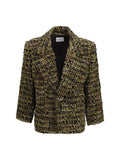Saint Laurent Wool Tweed Blazer — Green