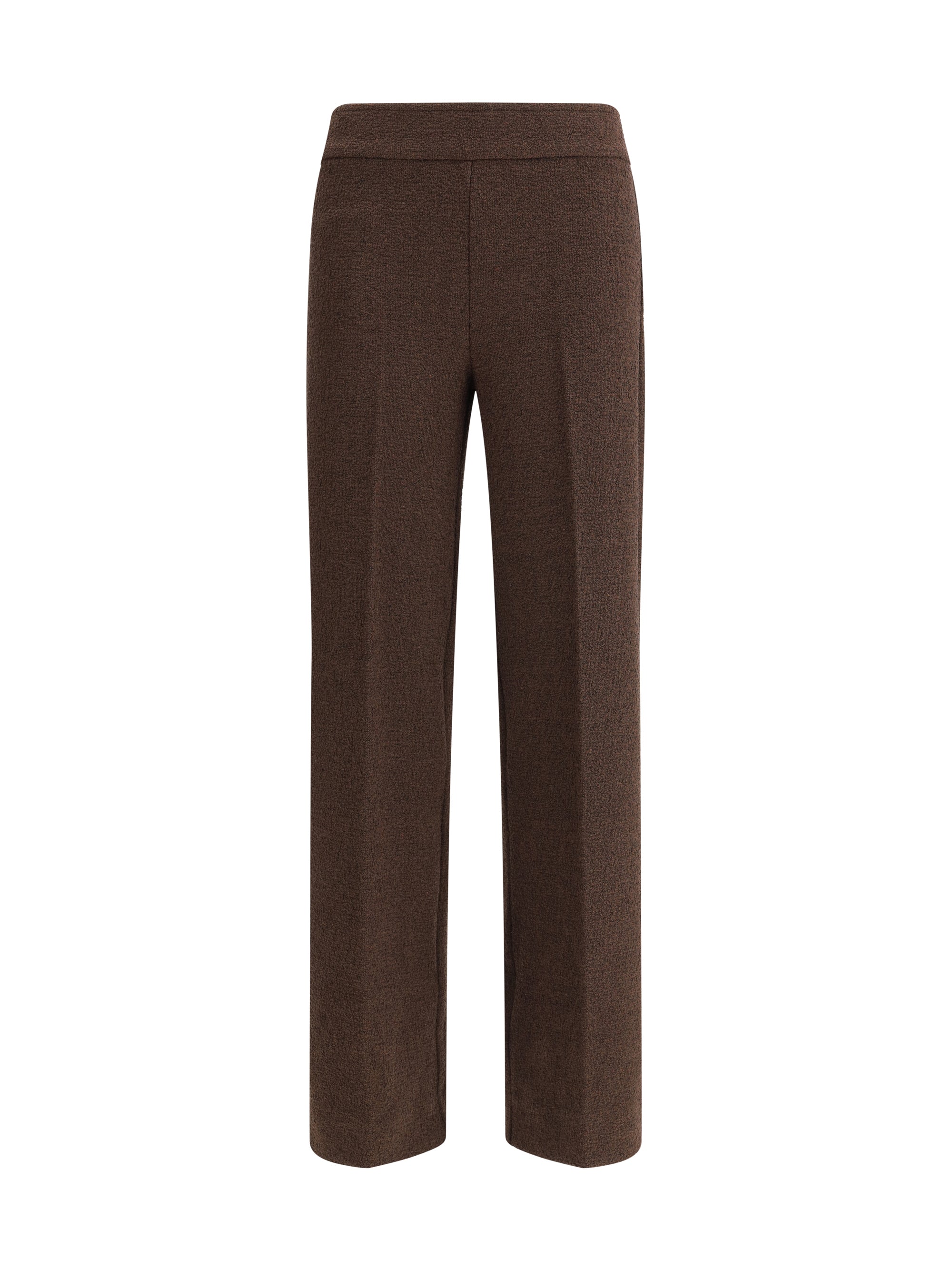 Avenue Montaigne Bouclé Trousers — Brown
