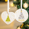 Bolas personalizadas Árbol de Navidad Adorno de Navidad de cerámica con nombre y año Decoración de Navidad Regalo para la familia Amigos