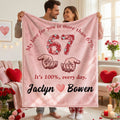 Personalizado Seis Siete Corazón Rosa Suave manta con nombre Uso diario Día de San Valentín Aniversario Regalo para Pareja