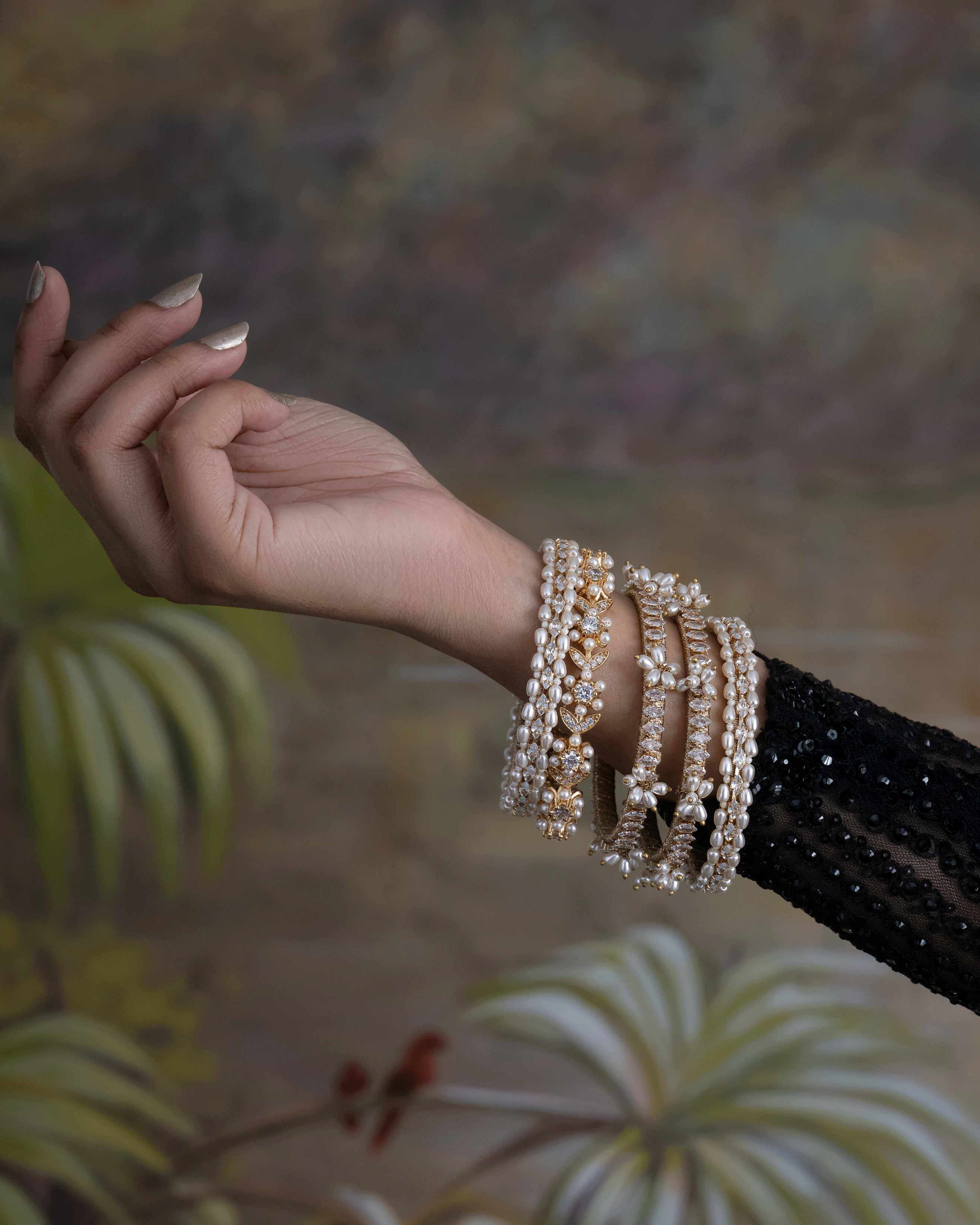 Grand Palais Bangle Set (Set Of 5) By KYNAH, Luxury Indian Fashion & Bridal Wear