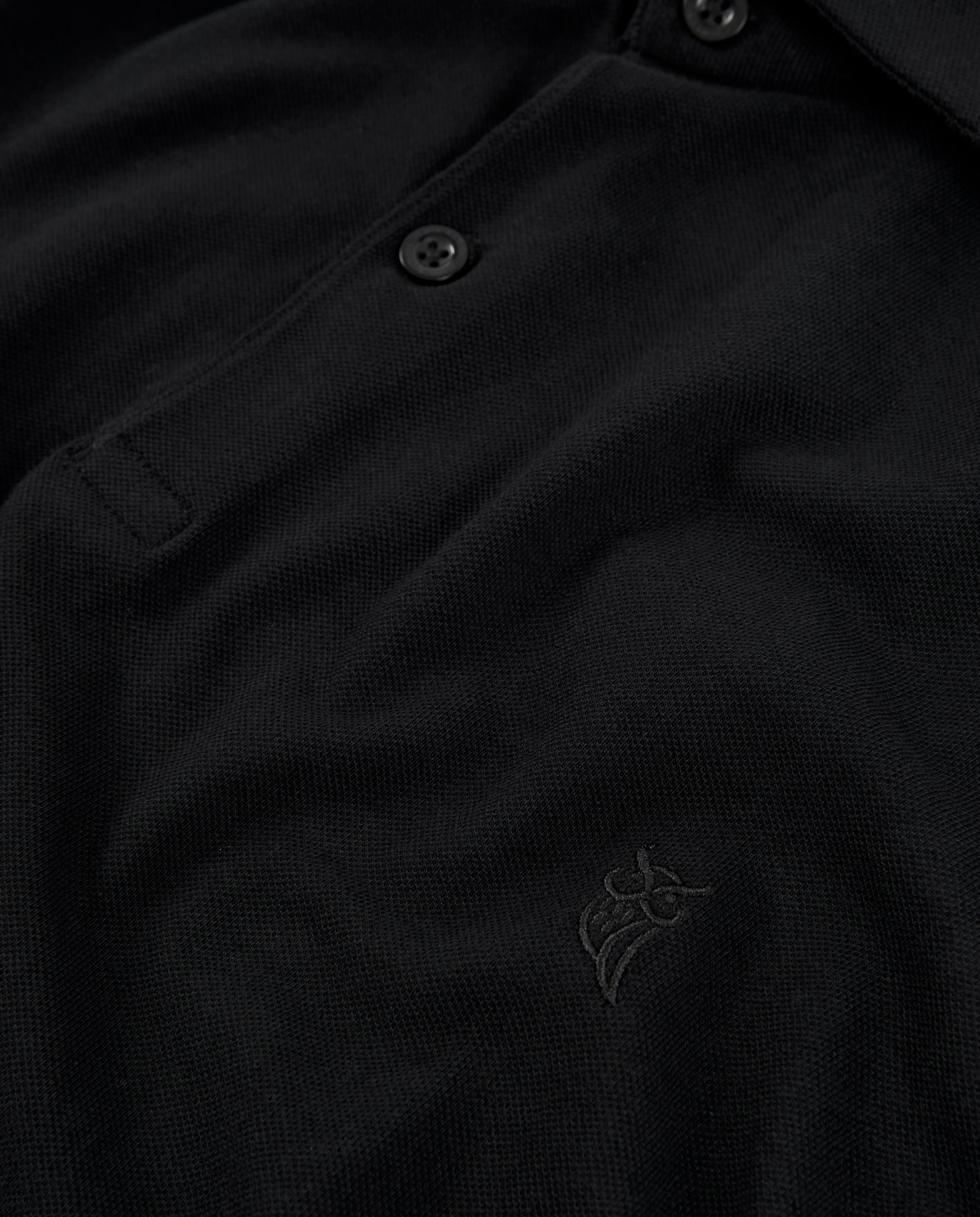 Polo Hombre Manga Corta Algodón Piqué Liso - Negro 0100_99