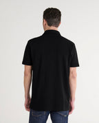 Polo Hombre Manga Corta Algodón Piqué Liso - Negro 0100_99