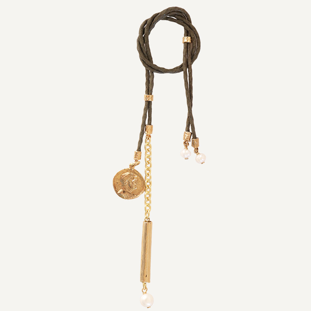 Collar largo moneda Auriga Monsul