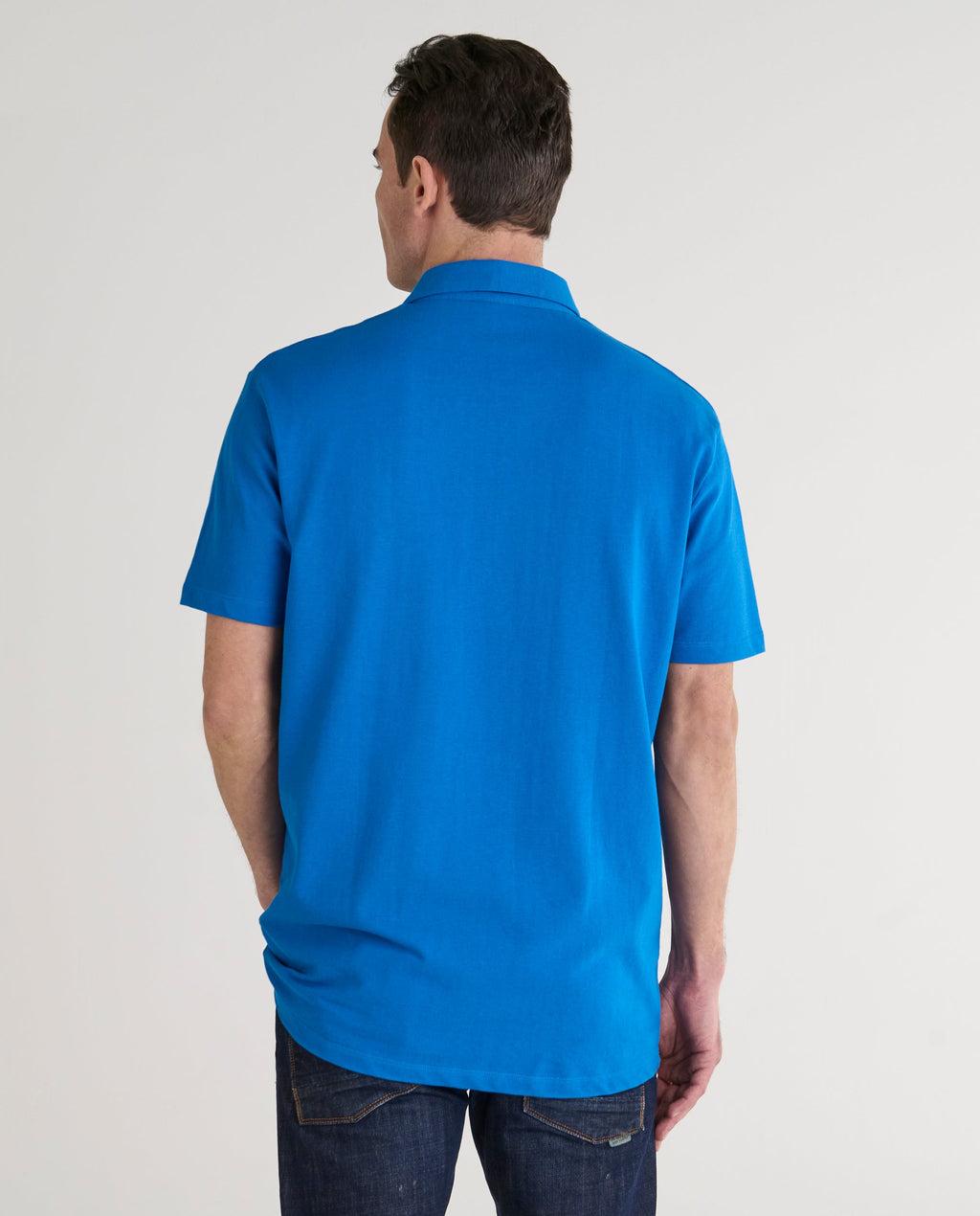 Polo Hombre Manga Corta Algodón Piqué Liso - Azul Royal 0103_36