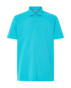 Polo Hombre Manga Corta Algodón Piqué Liso - Azul Claro 0104_30