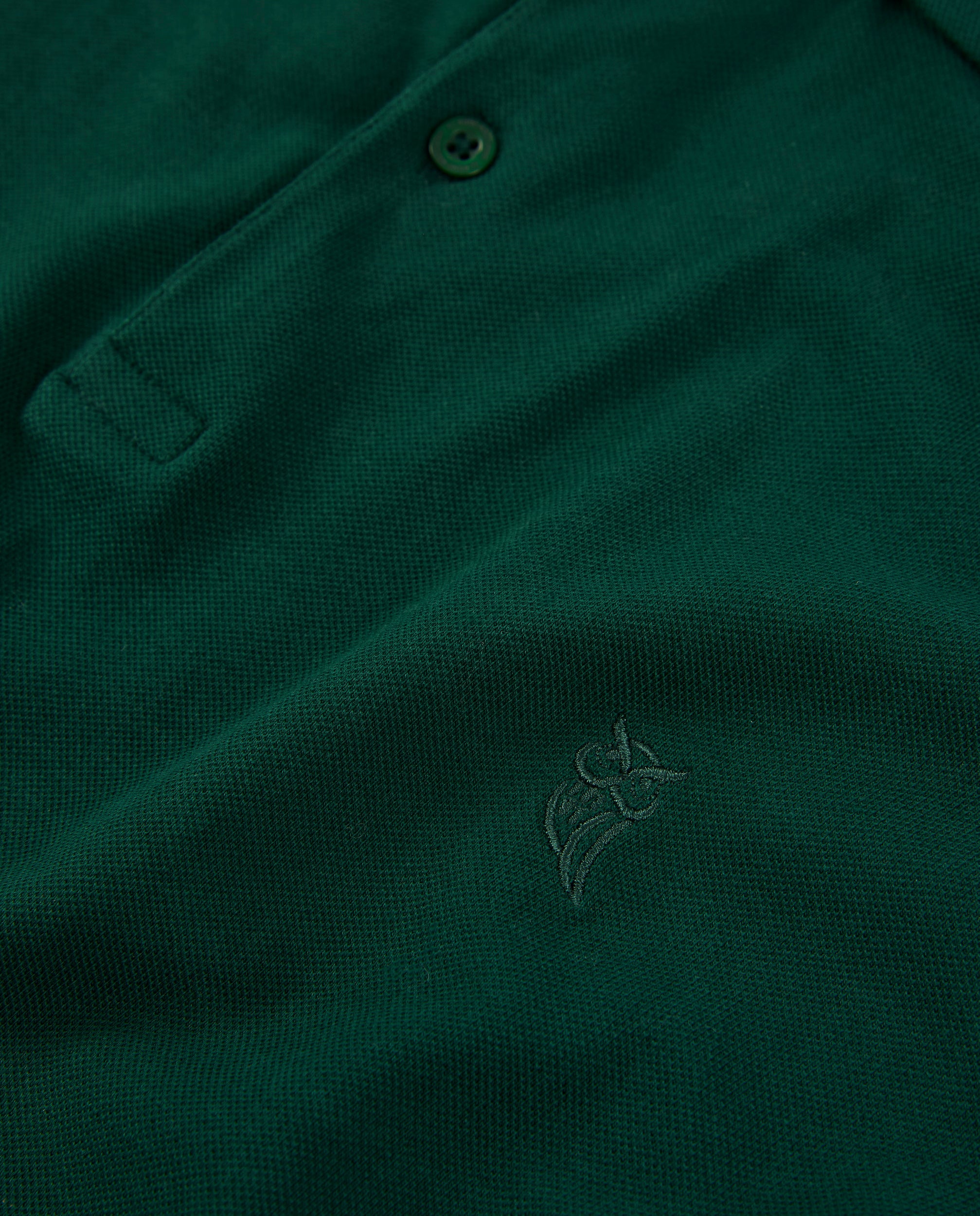 Polo Hombre Manga Corta Algodón Piqué Liso - Verde Botella 0105_46