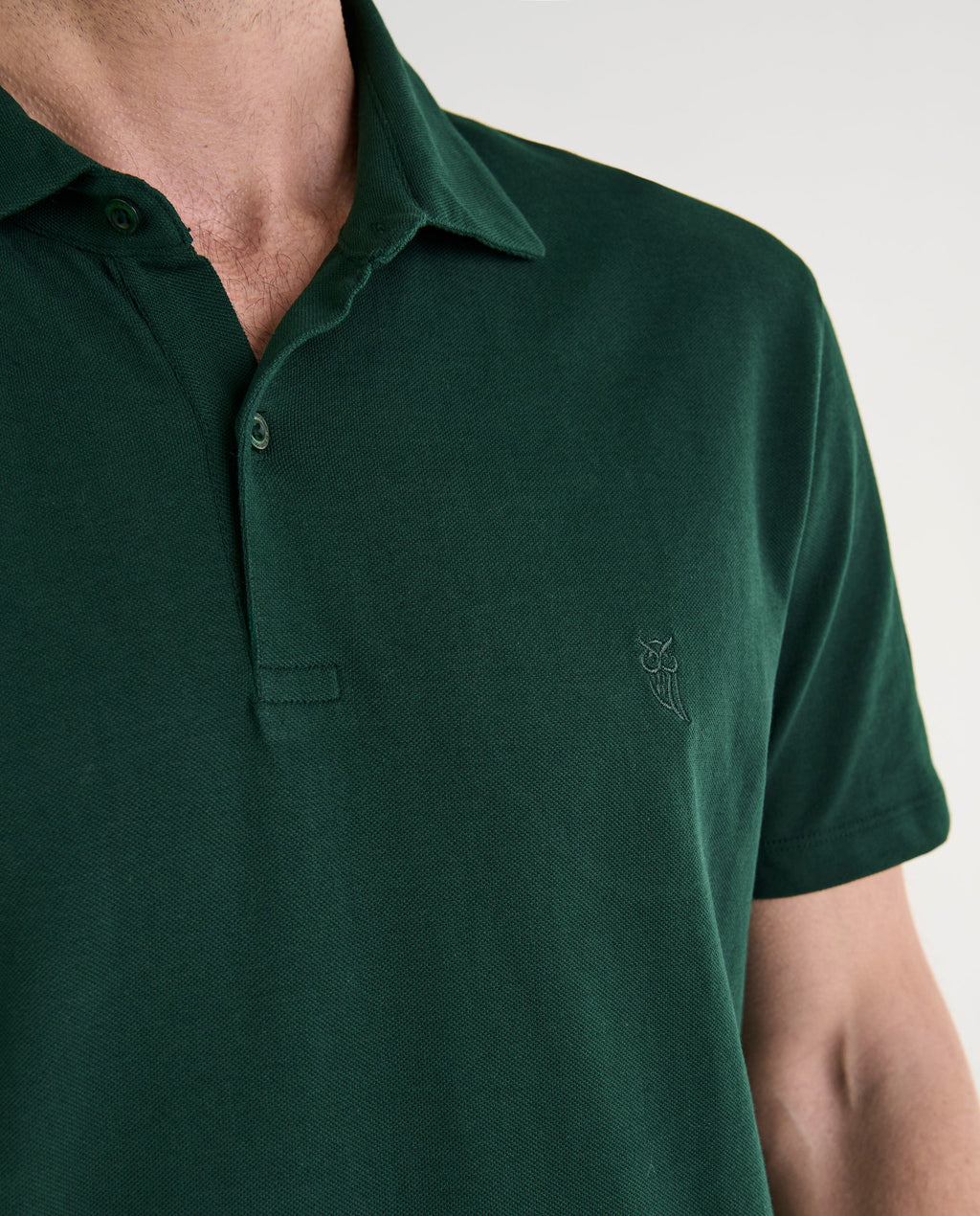 Polo Hombre Manga Corta Algodón Piqué Liso - Verde Botella 0105_46