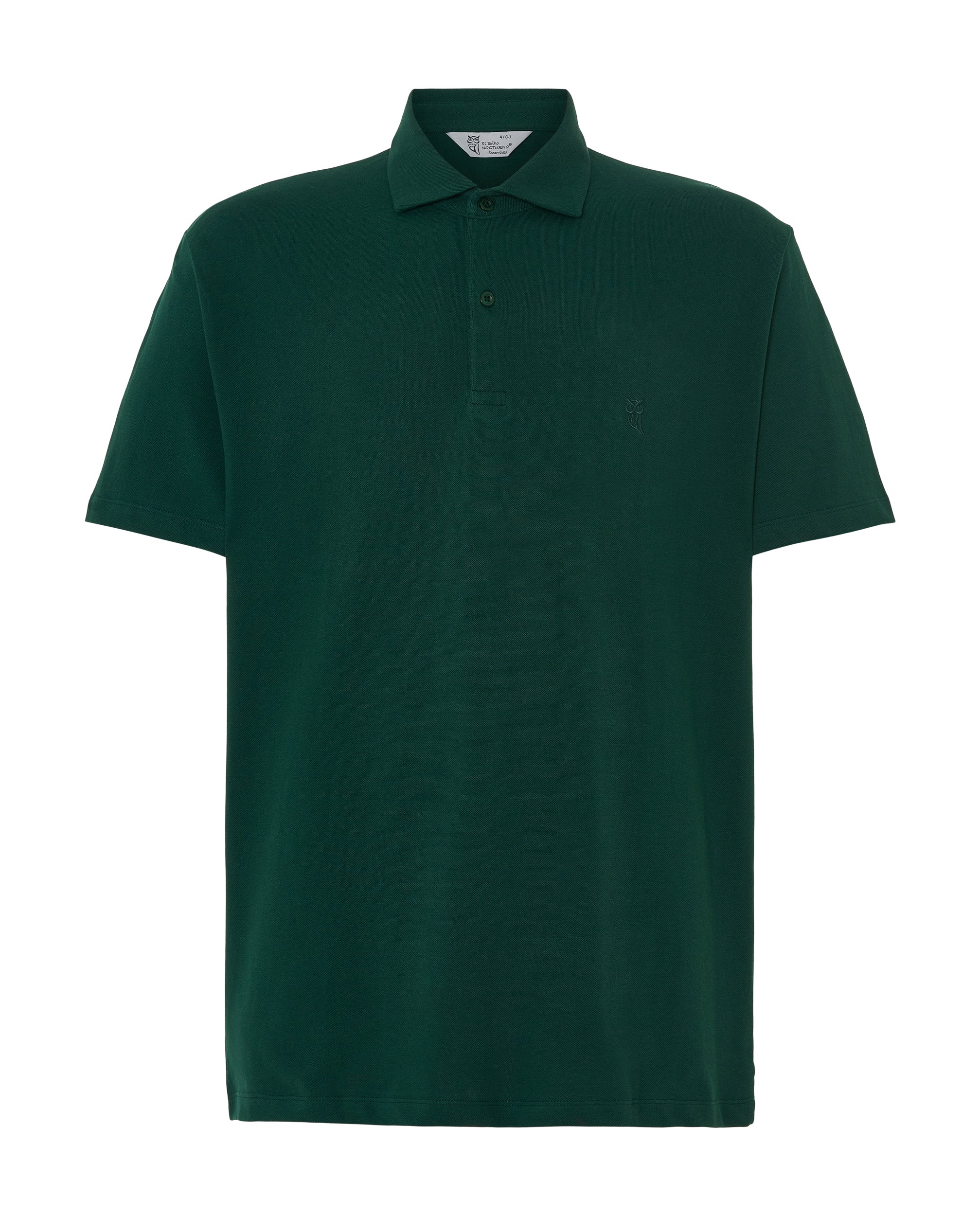 Polo Hombre Manga Corta Algodón Piqué Liso - Verde Botella 0105_46