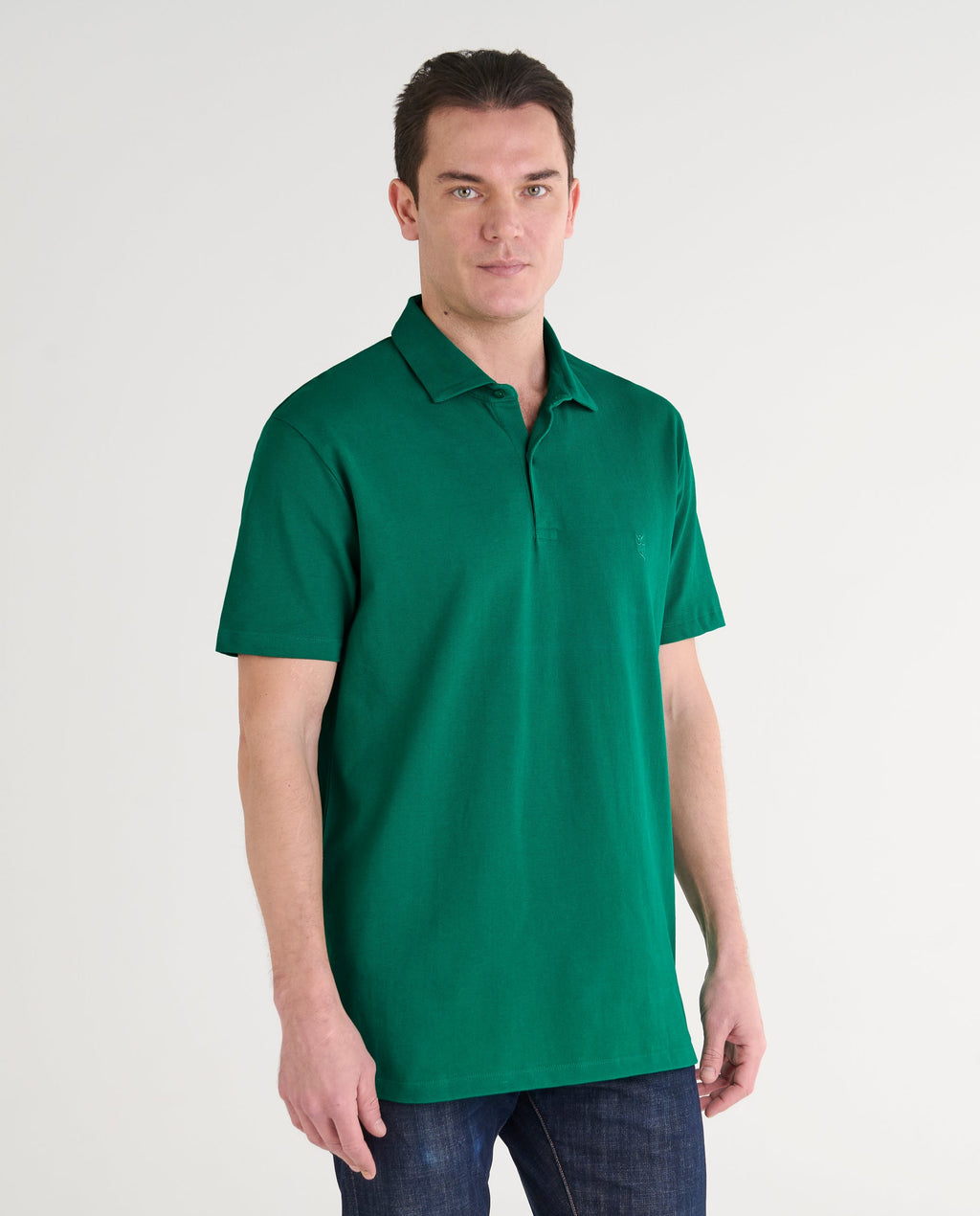 Polo Hombre Manga Corta Algodón Piqué Liso - Verde Billar 0106_40