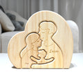 Rompecabezas de madera personalizado con 2-5 nombres 'abrazo caluroso' para decoración de escritorio regalo del Día de la Madre o para familia