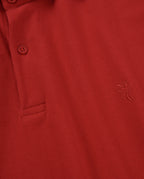Polo Hombre Manga Corta Algodón Piqué Liso - Rojo 0107_90