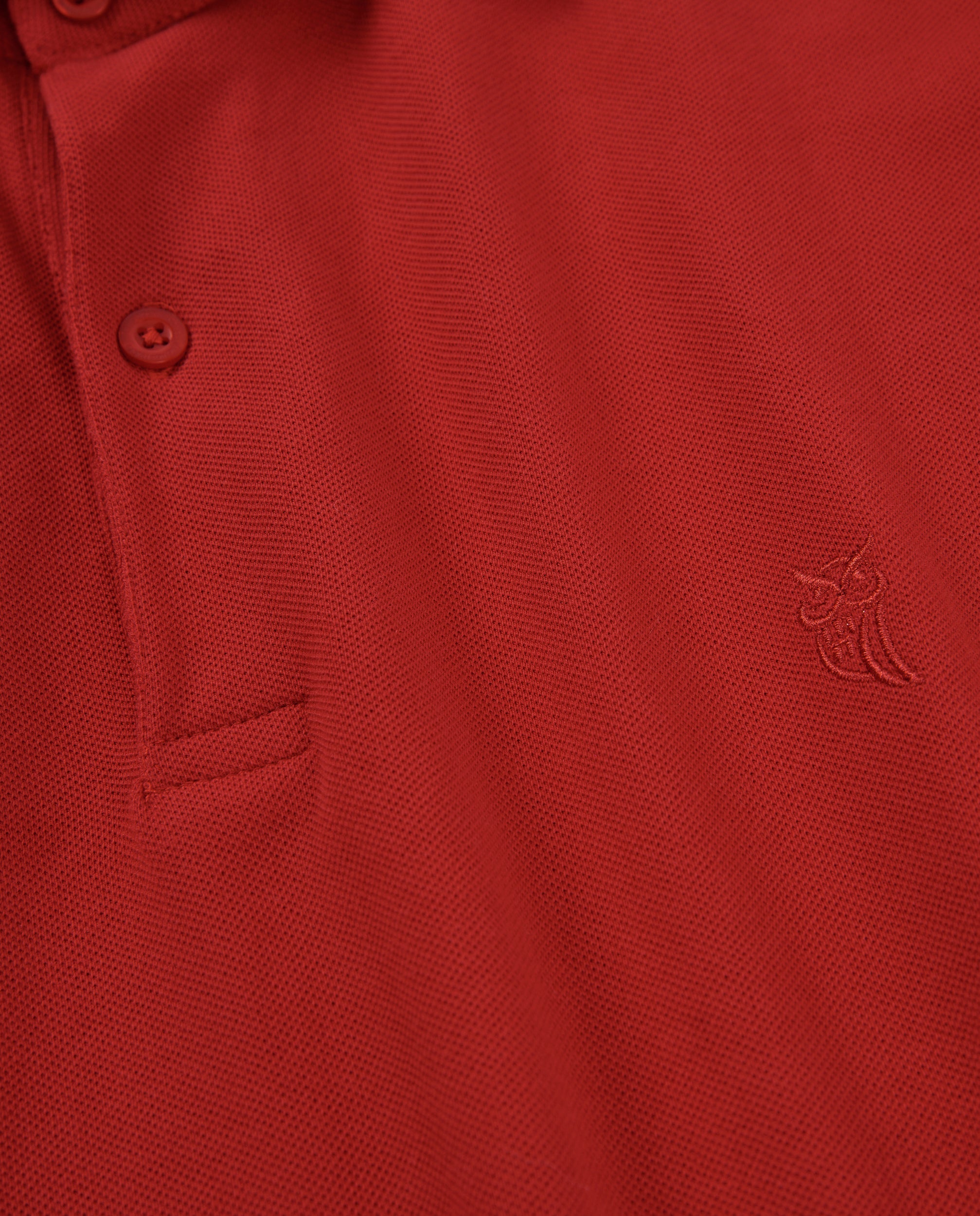 Polo Hombre Manga Corta Algodón Piqué Liso - Rojo 0107_90